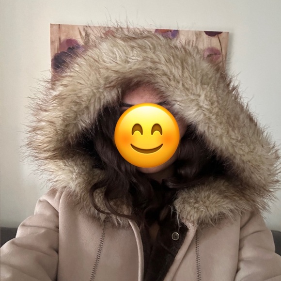 Soft Tan Faux Fur Trim Jacket - Picture 10 of 11